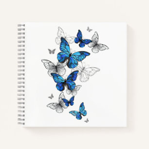 Blue Flying Butterflies Morpho Notebook