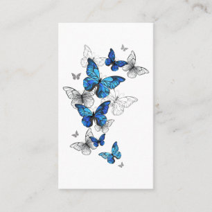 Blue Flying Butterflies Morpho Place Card