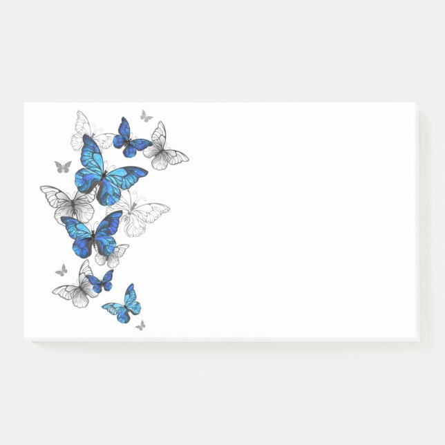 Blue Flying Butterflies Morpho Post-it Notes (Front)