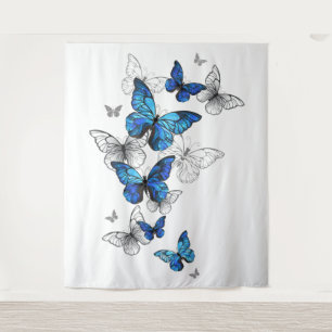 Blue Flying Butterflies Morpho Tapestry