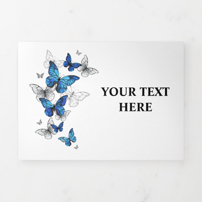 Blue Flying Butterflies Morpho Tri-Fold Programme (Cover)