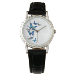 Blue Flying Butterflies Morpho Watch