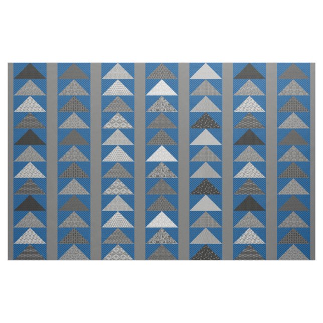 Blue "Flying Geese" Patchwork-Look Fabric (Fat Quarter)