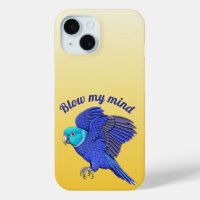Blue Flying Parrot Yellow Graphic
