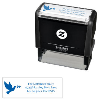 Blue Flying Peace Dove Self-inking Stamp