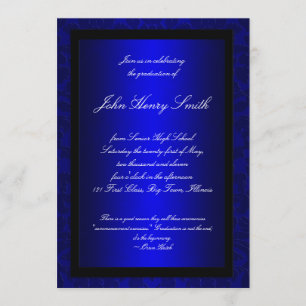 Blue Foil Graduation Invitation