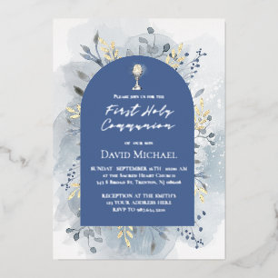 Blue foliage First Holy Communion
