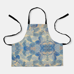 Blue Foliage On Abstract Pattern Background Apron