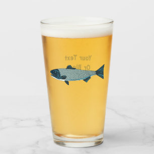 Blue Folk Art Trout/Salmon Glass
