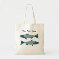 Blue Folk Art Trout/Salmon
