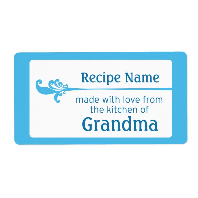 Blue Food Label (Front)