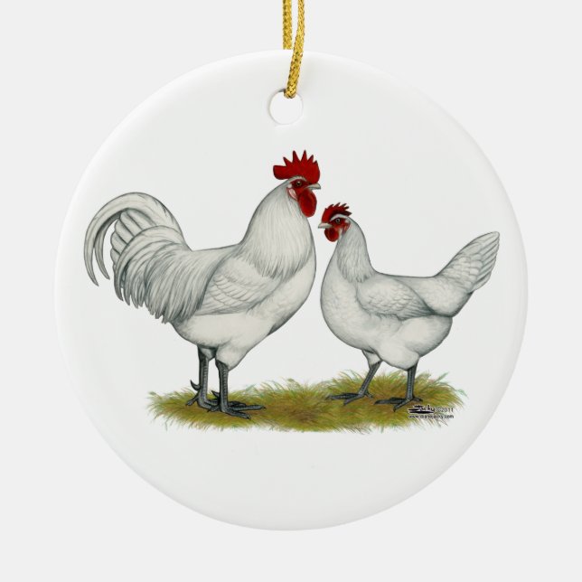 Blue Foot Chickens Ceramic Tree Decoration (Front)
