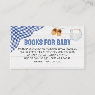 Blue Football Baby Shower Books for Baby Enclosure Card