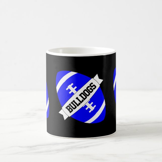 Blue Football Coach or Fan Custom Team Name Mug (Center)