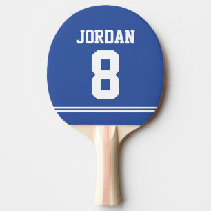 Blue Football Jersey with Custom Name and Number Ping Pong Paddle