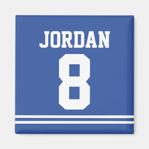 Blue Football Jersey with Number Magnet