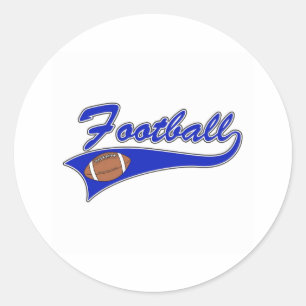 blue football logo classic round sticker