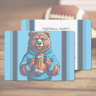 Blue Football Party Invitation