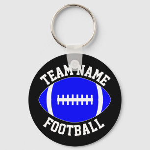 Blue Football Player/Coach Custom Team Name Sports Key Ring