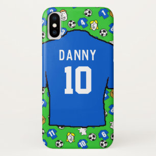 Blue Football Shirts Design. iPhone X Case