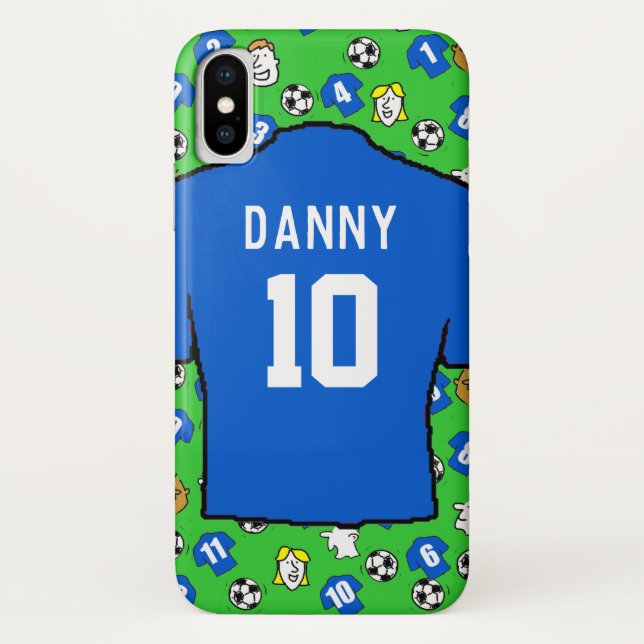 Blue Football Shirts Design. Case-Mate iPhone Case (Back)