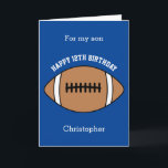 Blue Football Sport 12th Birthday Card<br><div class="desc">A blue personalised football 12th birthday card for son, grandson, nephew, etc. You can easily personalise the front of this sports birthday card with his age and name. The inside card message and back of the card can also be personalised for the birthday recipient. This football birthday card for him...</div>