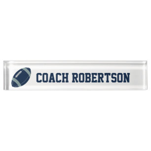 Blue Football Themed Personalised Nameplate