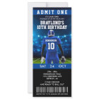 Blue Football Ticket Birthday Invitation