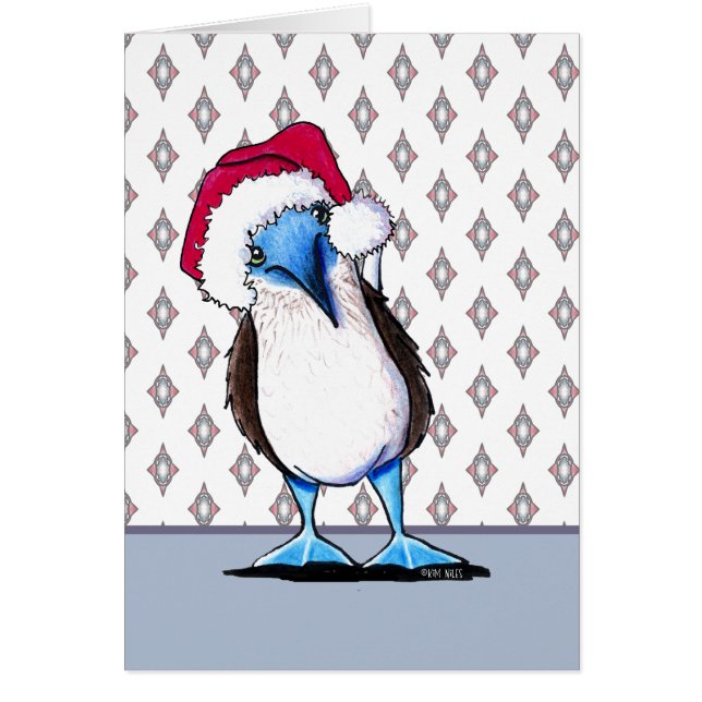Blue Footed Bird Christmas Card (Front)