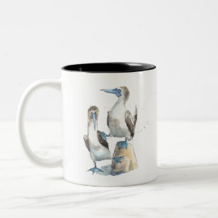 Blue footed boobies, comical booby Bird Two-Tone Coffee Mug