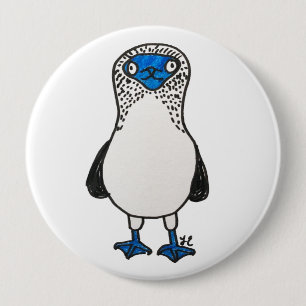 Blue Footed Booby Galapagos Bird 10 Cm Round Badge