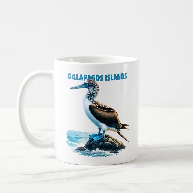 Blue-Footed Booby Galápagos Islands Coffee Mug (Left)