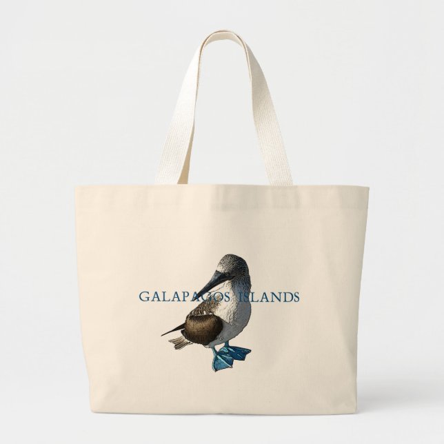Blue Footed Booby Galapagos Islands Large Tote Bag (Front)