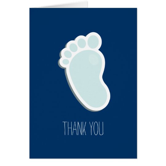 Blue Footprint Thank You Card