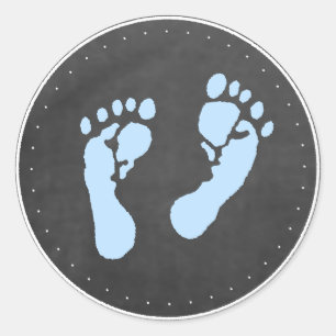 Blue Footprints Classic Round Sticker
