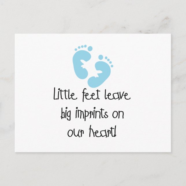 Blue Footprints Little Feet Big Imprints Postcard (Front)