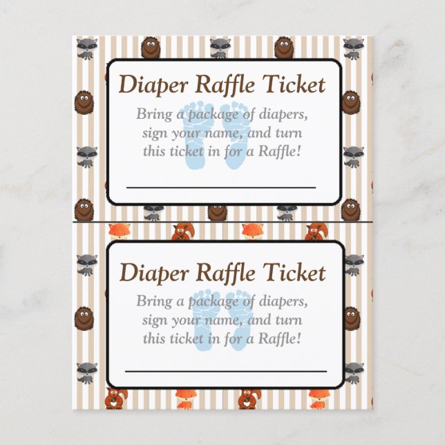 Blue Footprints Woodland Themed baby shower games Flyer (Front)