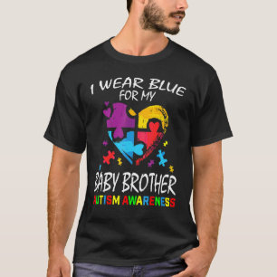Blue For Baby Brother Autism Awareness Heart Kids T-Shirt