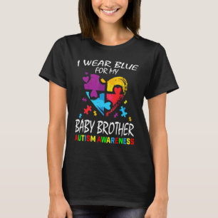 Blue For Baby Brother Autism Awareness Heart Kids T-Shirt