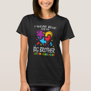 Blue For Big Brother Autism Awareness Heart Kids B T-Shirt