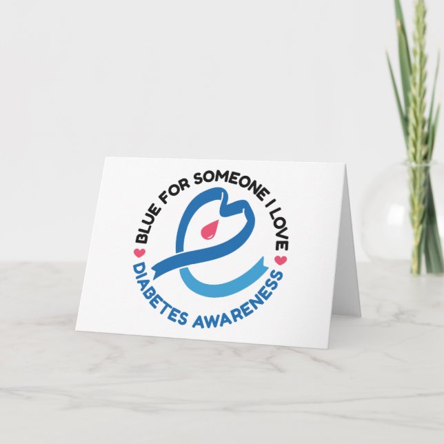 Blue for Someone I Love – Diabetes Awareness Thank You Card (Front)