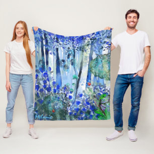 Blue Forest Fleece Blanket