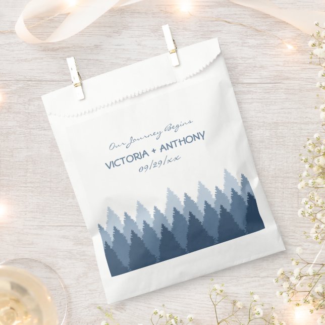 Blue Forest Range Woodland Wedding Favour Bag (Clipped)