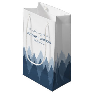 Blue Forest Range Woodland Wedding Small Gift Bag
