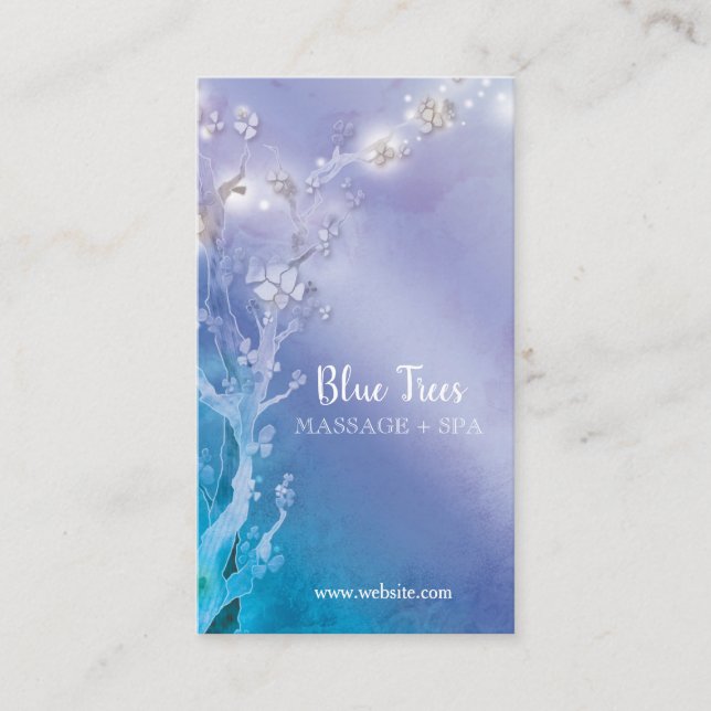 Blue Forest Trees Business Appointment Cards (Front)