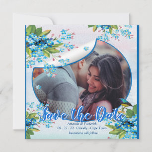Blue Forget-me-not Flower Save the dates Date