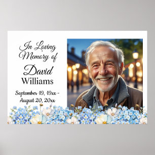 Blue Forget Me Not Flowers Celebration Of Life Poster