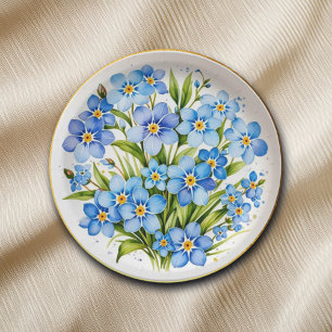 Blue Forget Me Not Flowers Elegant Paper Plate
