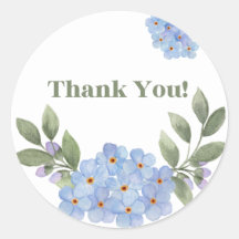 Blue Forget Me Not Thank You Sticker