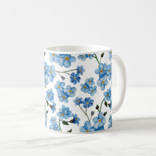 Blue Forget-Me-Not   Watercolor Floral Nature Tea Coffee Mug